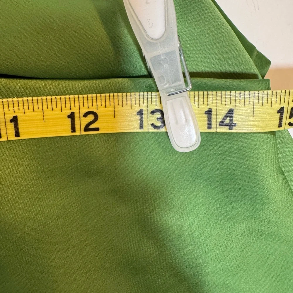 Fun Green Skirt with Fringe and side slit. NWT  size S - Picture 8 of 14